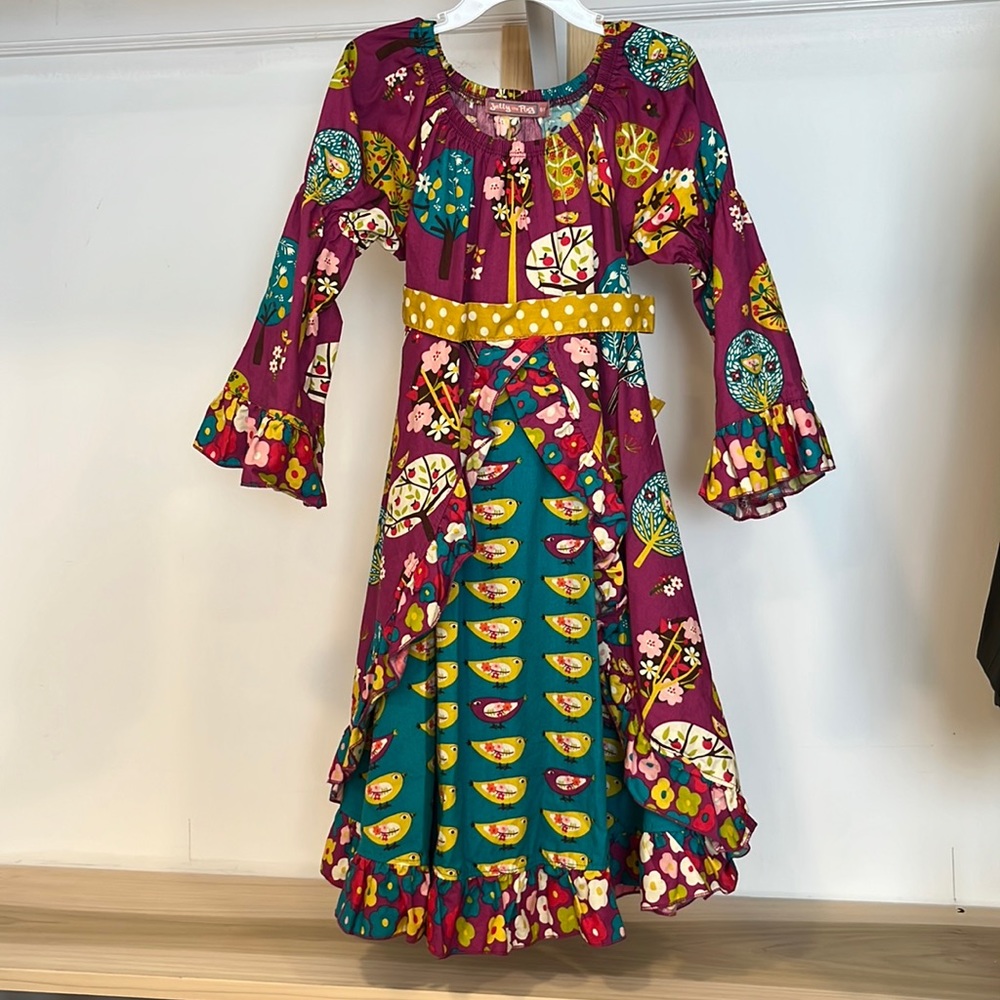 Jelly the pug little girls dress size 6x fall colors. Worn a few times